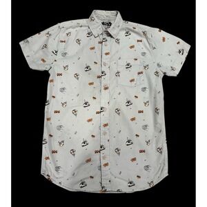 Disney Star Wars Mens‎ Collared Button Front Shirt Sz XS BB-8 Droid Short Sleeve